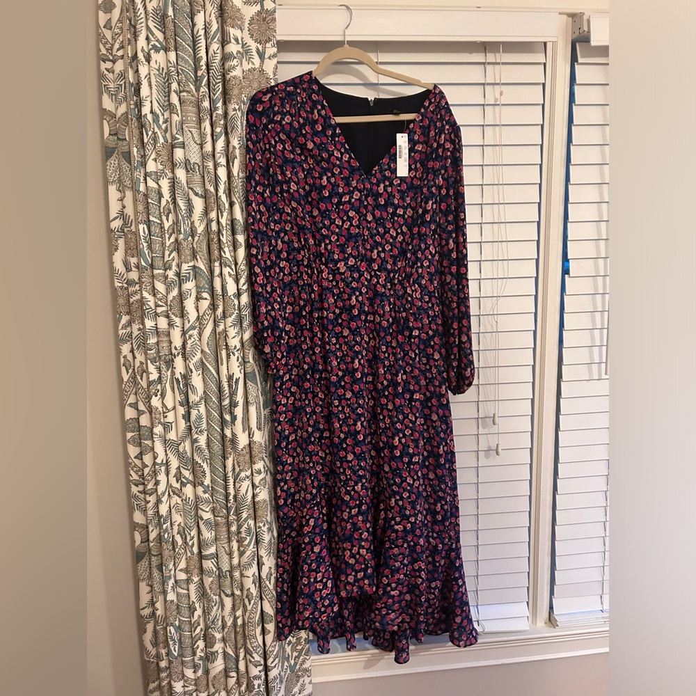 J. Crew dress asymetric hem tie belt NWT size 14